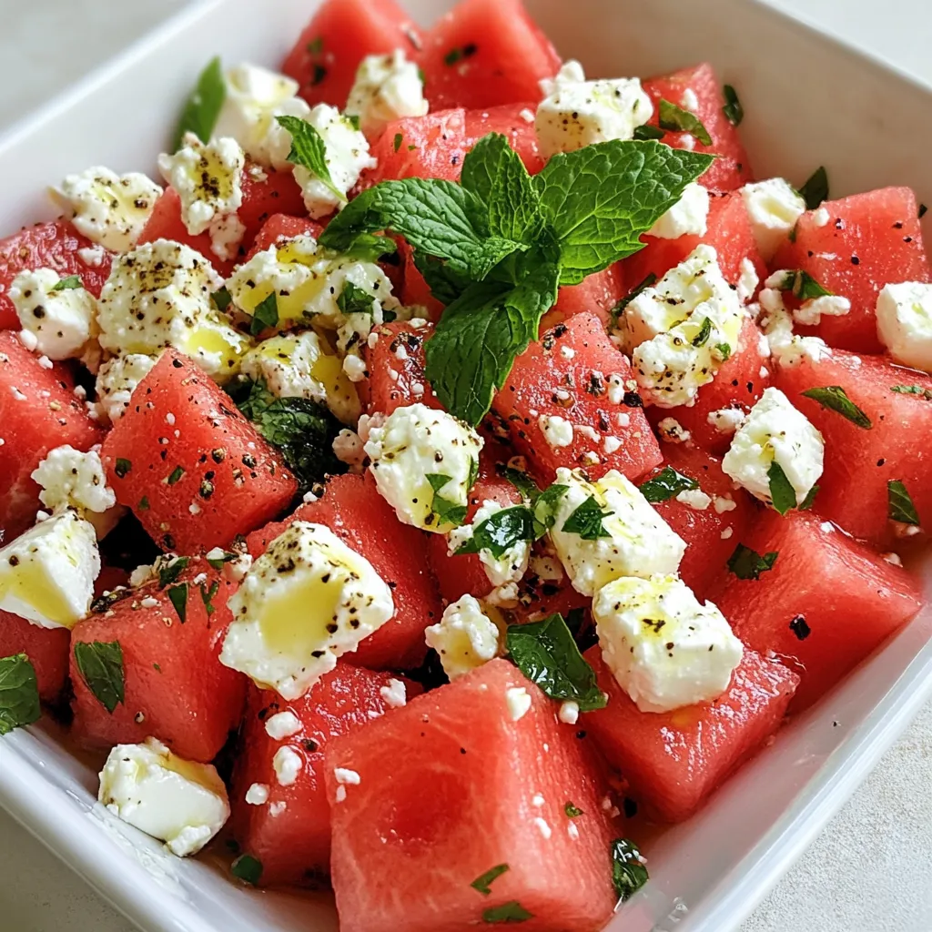 Watermelon Feta Mint Salad Fresh and Flavorful Delight