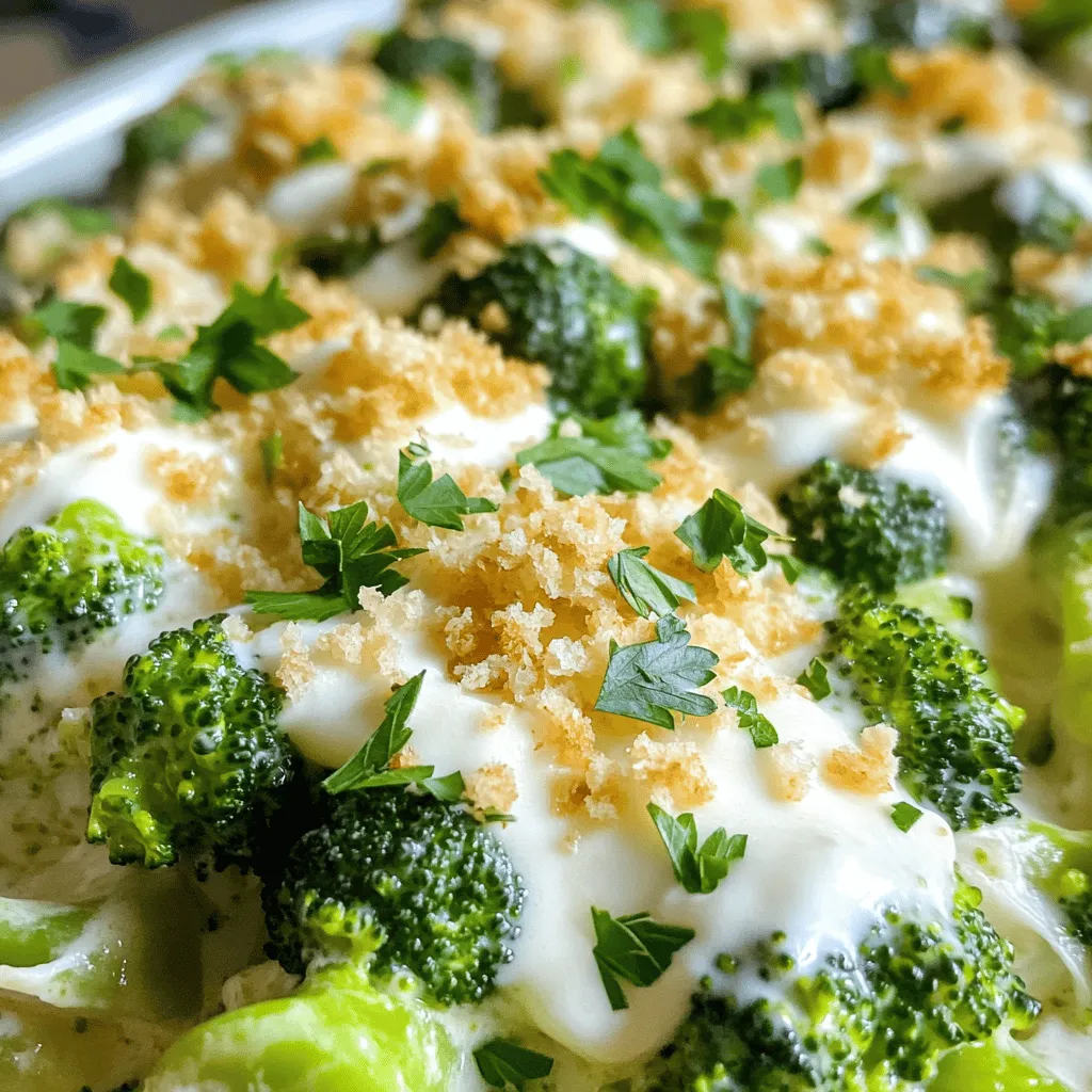 Savory Slow Cooker Garlic Parmesan Broccoli Casserole