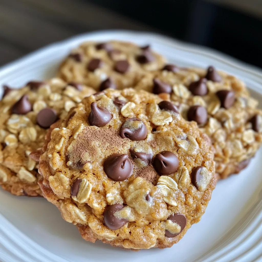 Bakery-Style Pumpkin Oatmeal Chocolate Chip Cookies Delight