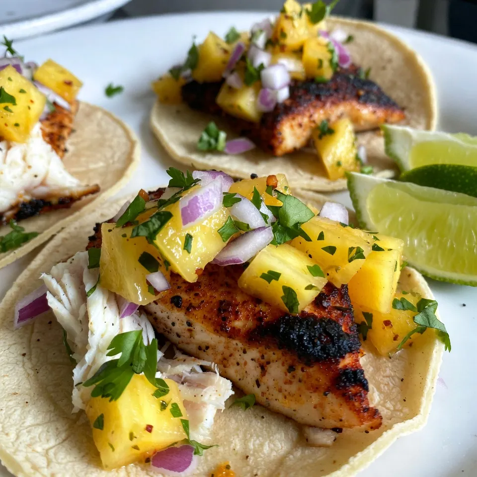 Blackened Fish Tacos with Pineapple Salsa Delight