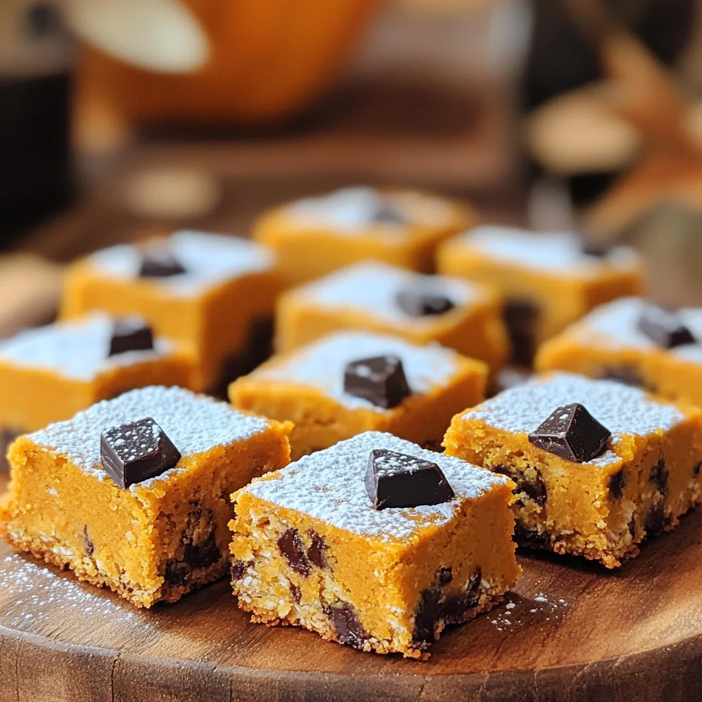 Pumpkin Chocolate Chip Oat Squares Perfect for Fall