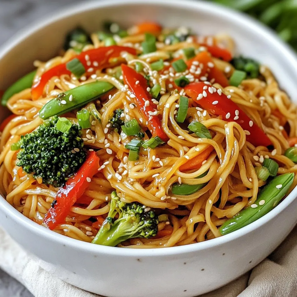 Savory Sesame Garlic Noodle Stir Fry Recipe