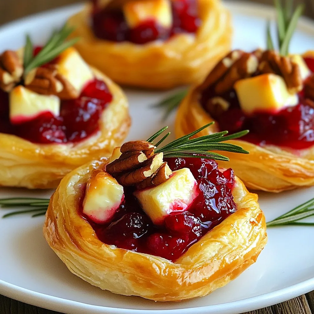 Cranberry Brie Puff Pastry Bites Tasty and Simple Treat