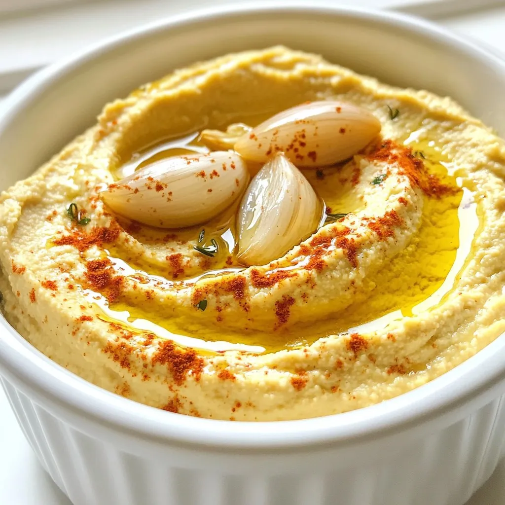 Creamy Roasted Garlic Hummus Flavorful Dip Recipe
