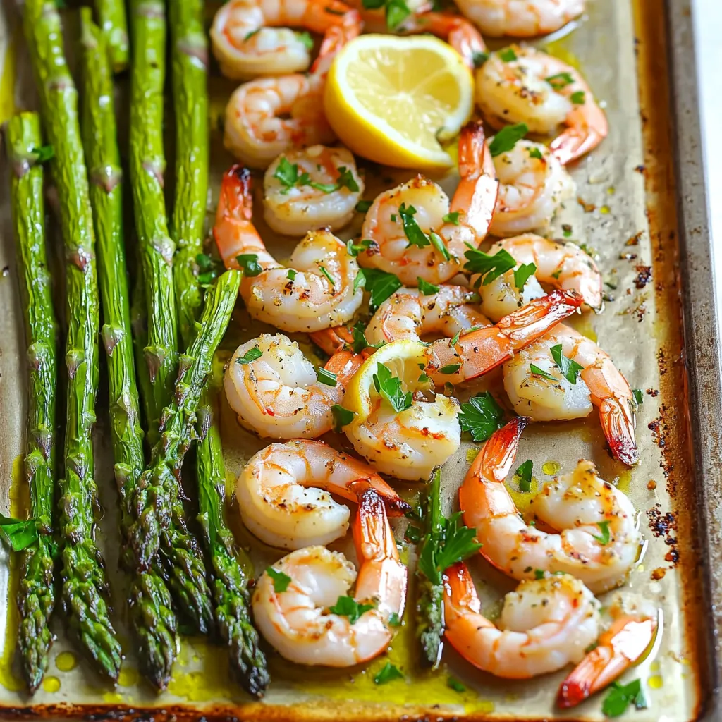 Sheet Pan Garlic Shrimp Asparagus Simple and Tasty