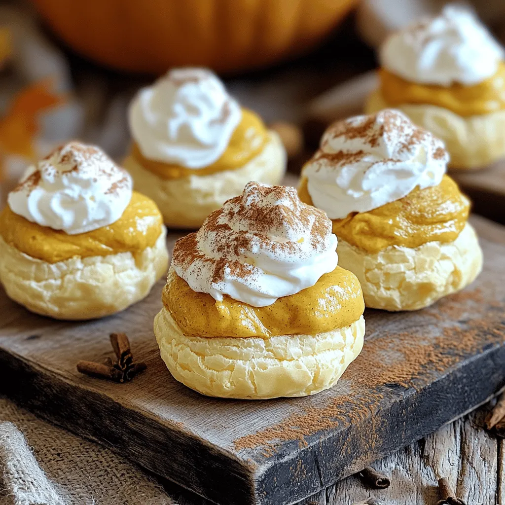 Pumpkin Spice Cream Puffs with Vanilla Delight