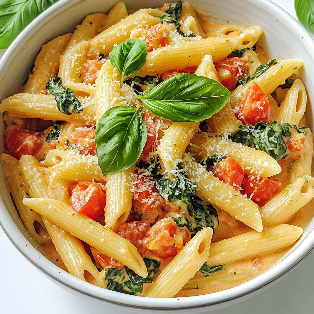 One-Pot Creamy Tuscan Tomato Basil Pasta Delight
