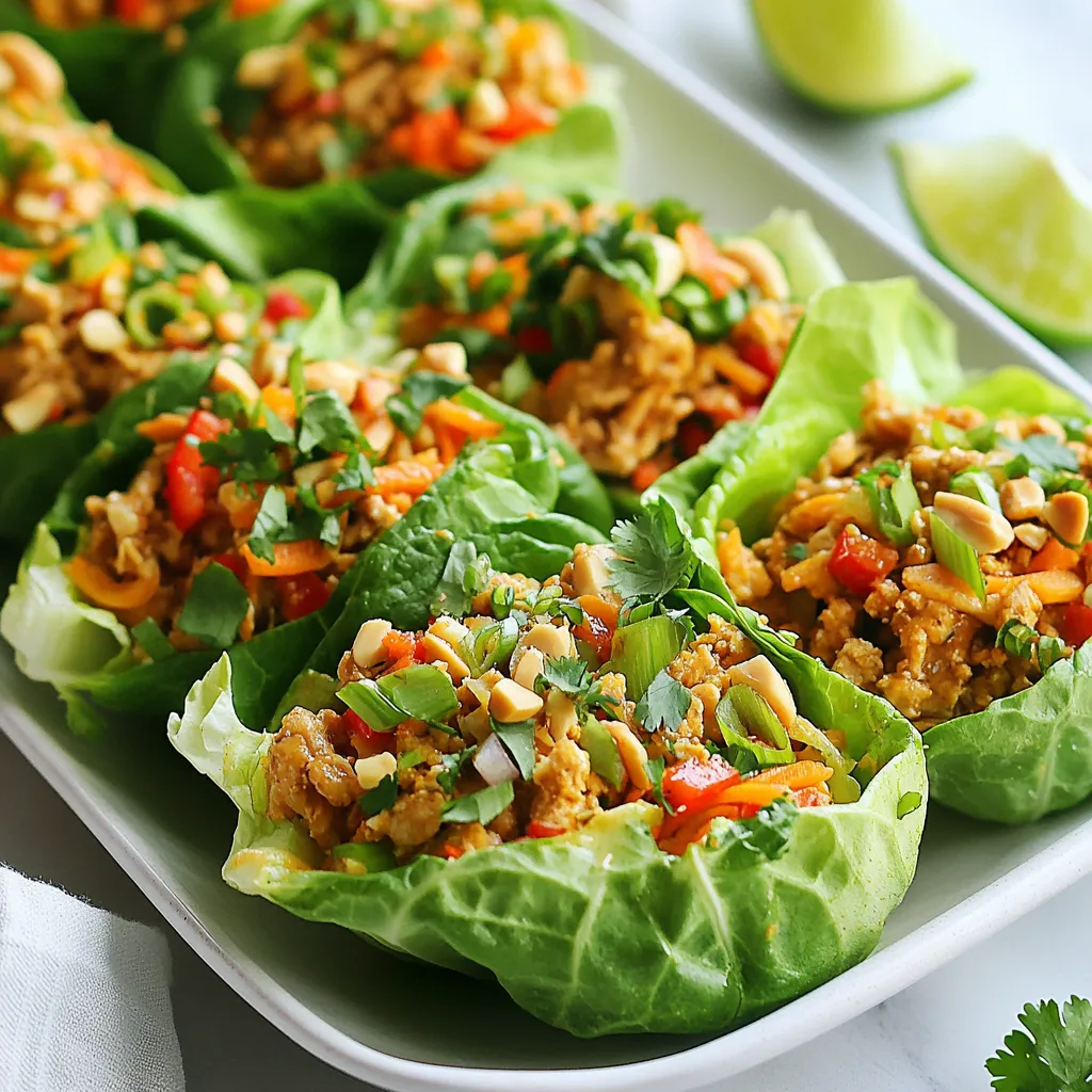 Thai Peanut Chicken Lettuce Wraps Flavorful Delight