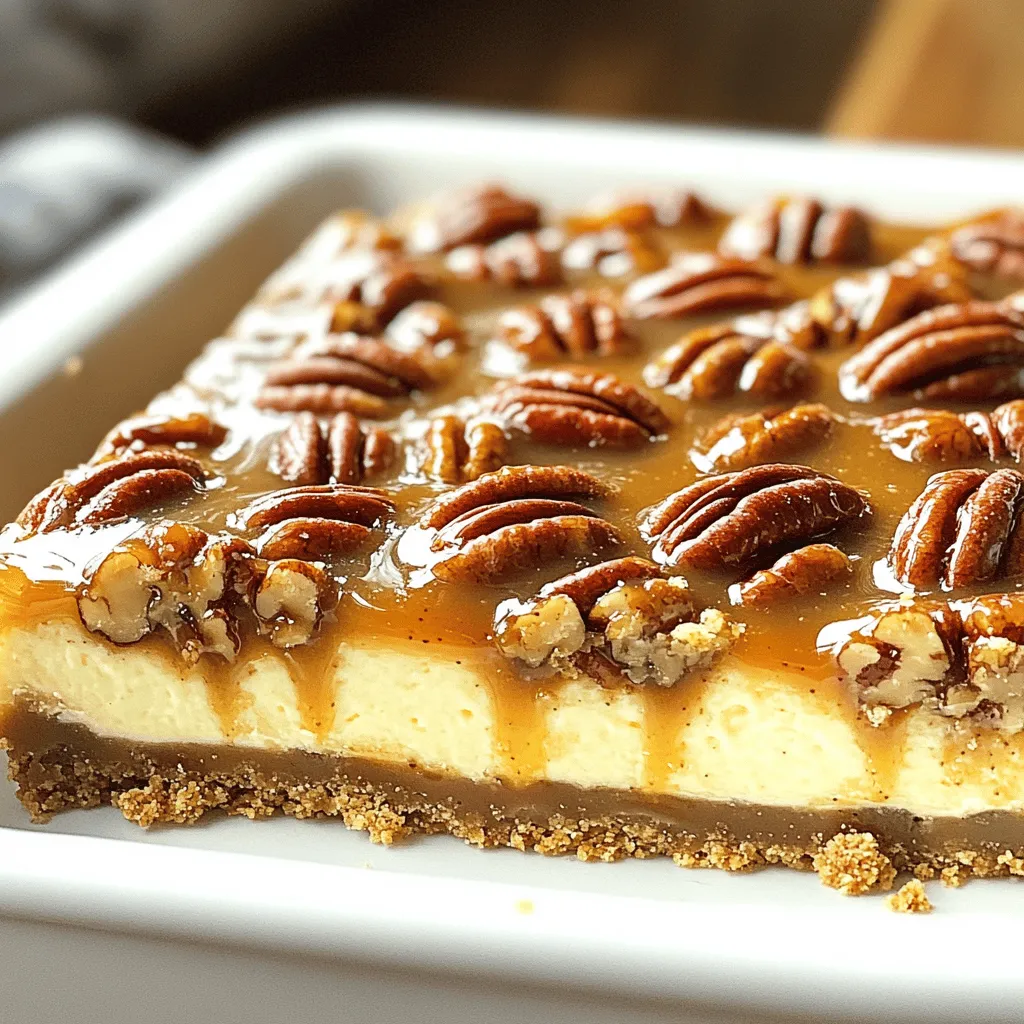 Caramel Pecan Pie Cheesecake Bars Irresistible Delight