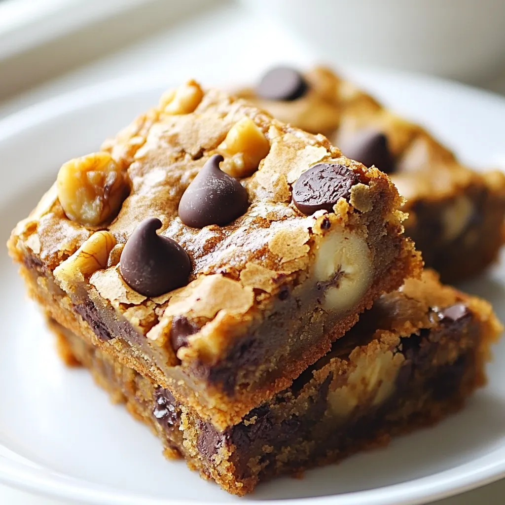Chocolate Chip Banana Bread Blondies Tasty and Simple