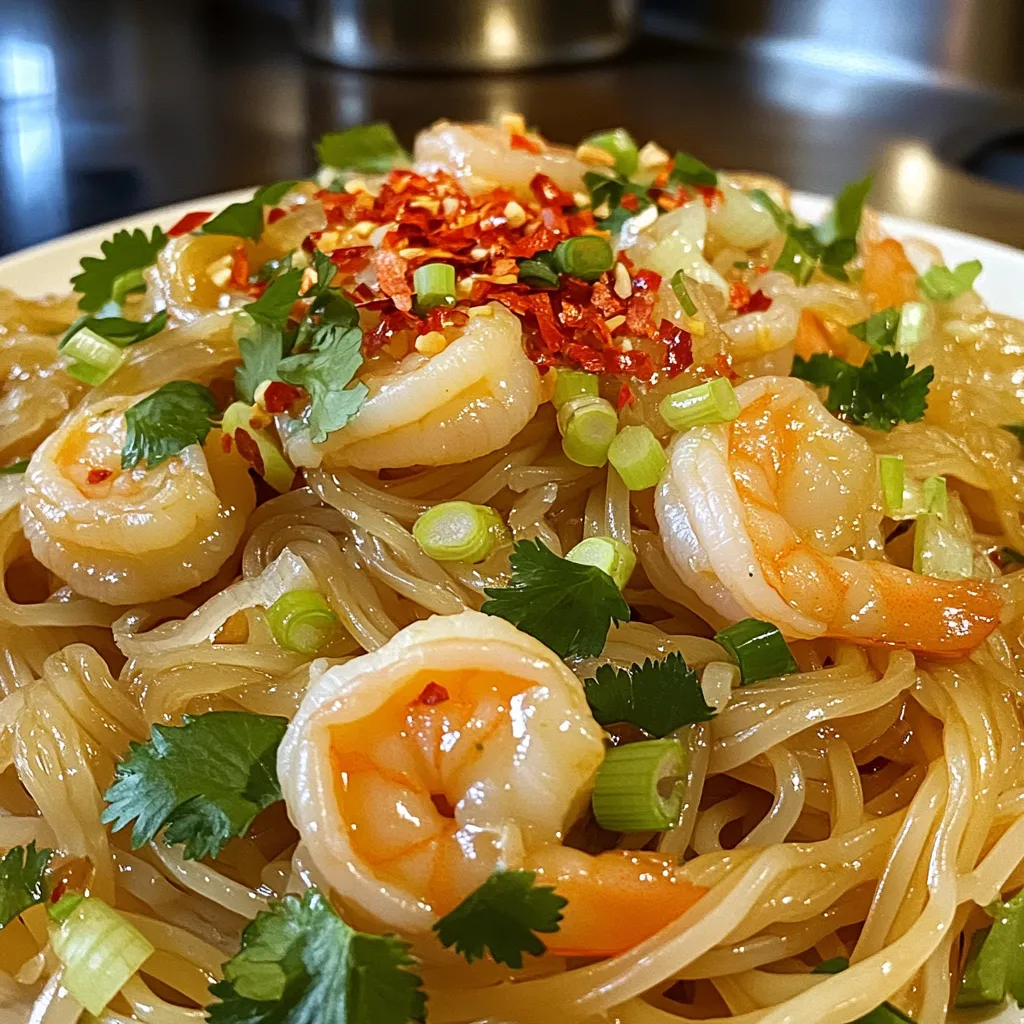 Minute Spicy Chili Garlic Shrimp Noodles Delight
