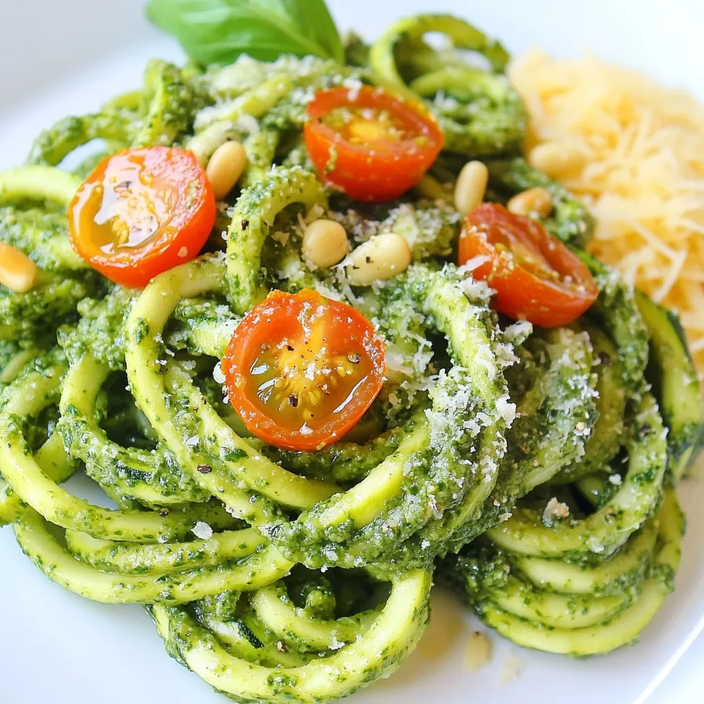 Pesto Parmesan Zucchini Noodles Simple and Fresh Dish