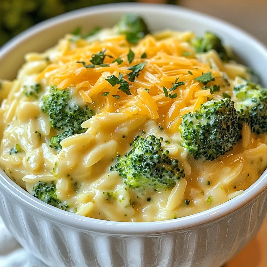 Creamy Broccoli Cheddar Orzo Delightful Meal Idea