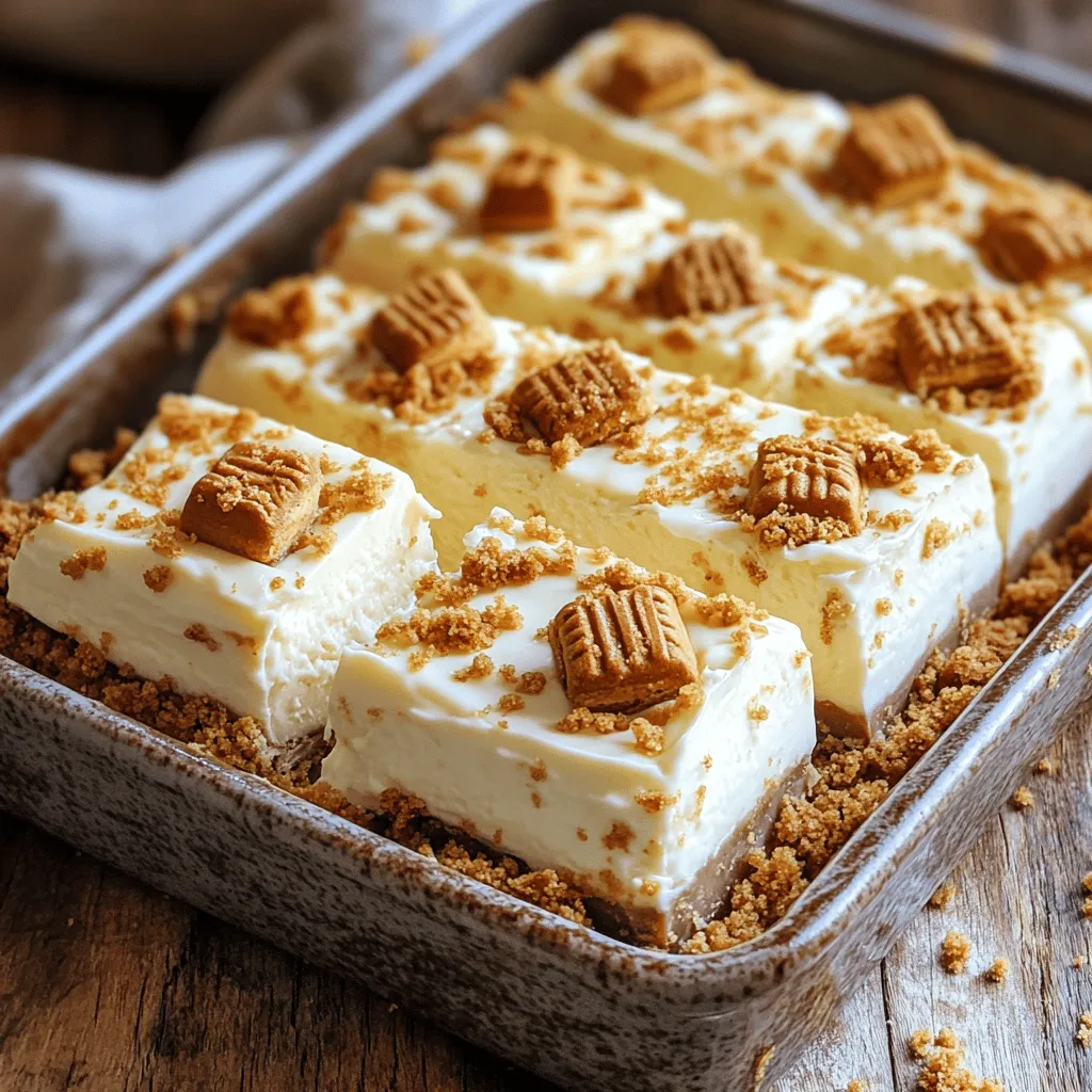 No-Bake Lotus Biscoff Cheesecake Bars Delightful Treat