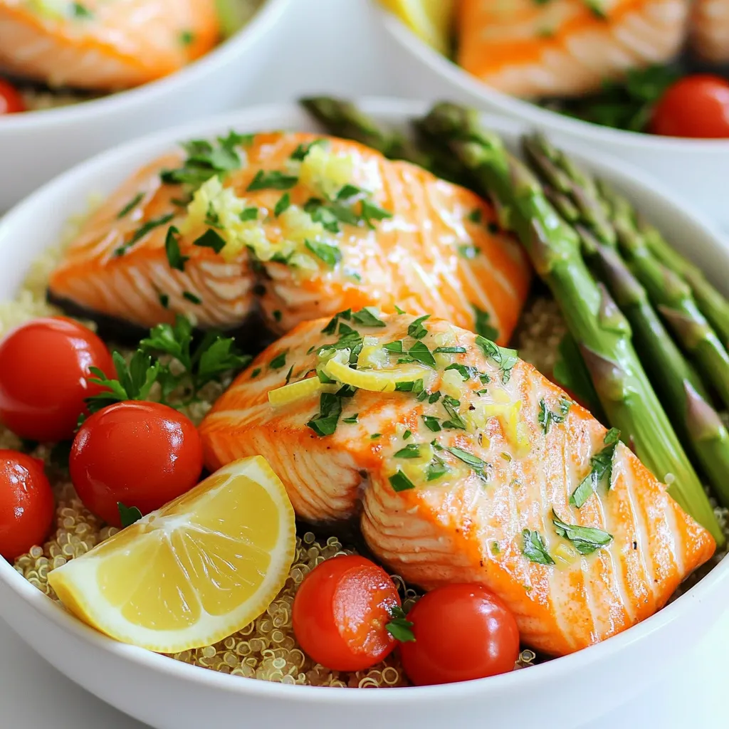 Sheet Pan Lemon Herb Salmon Bowls Easy and Flavorful