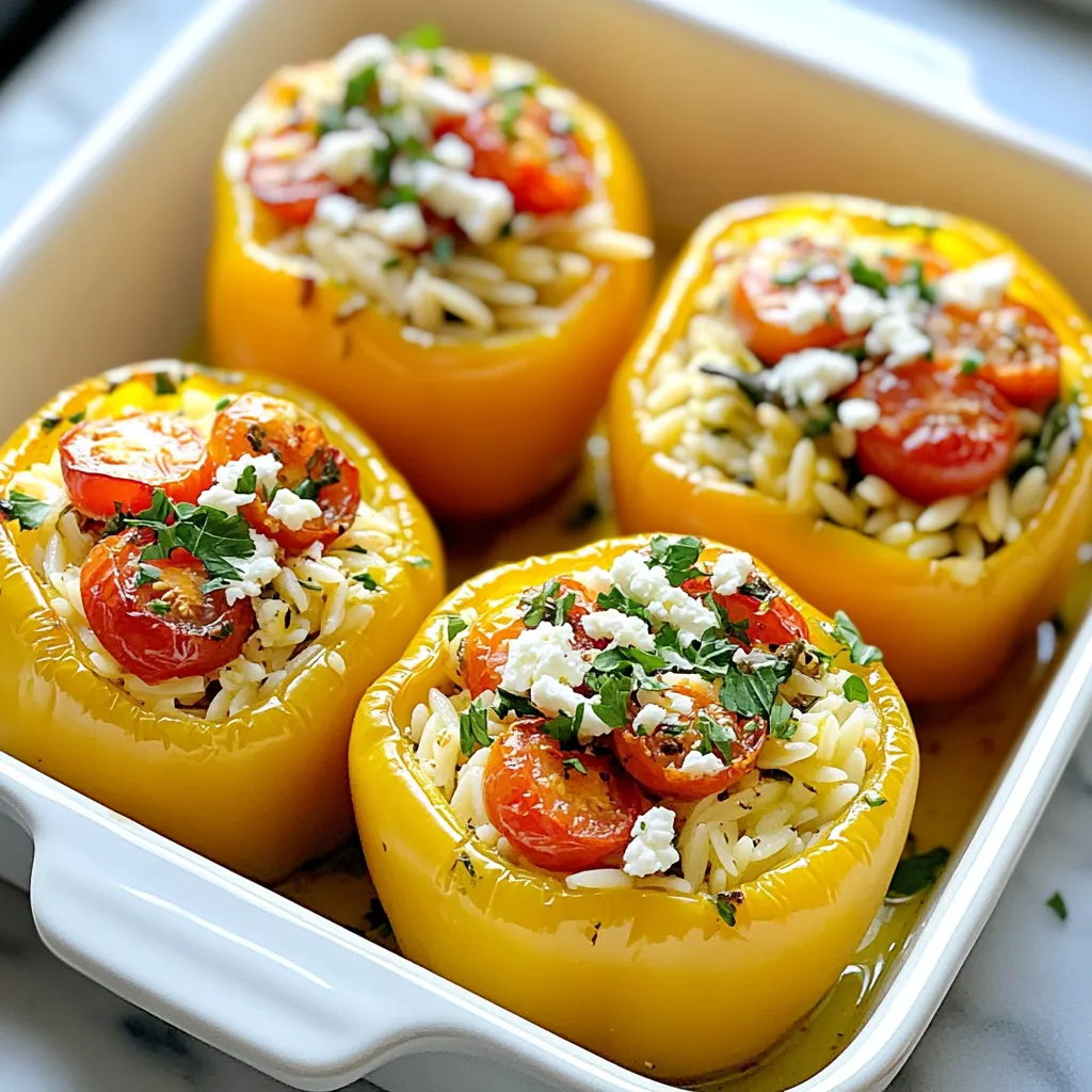 Mediterranean Orzo Stuffed Peppers Flavorful Dish