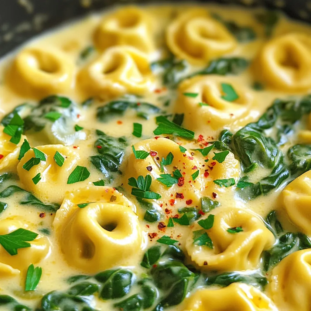 Creamy One-Pot Spinach Alfredo Tortellini Delight