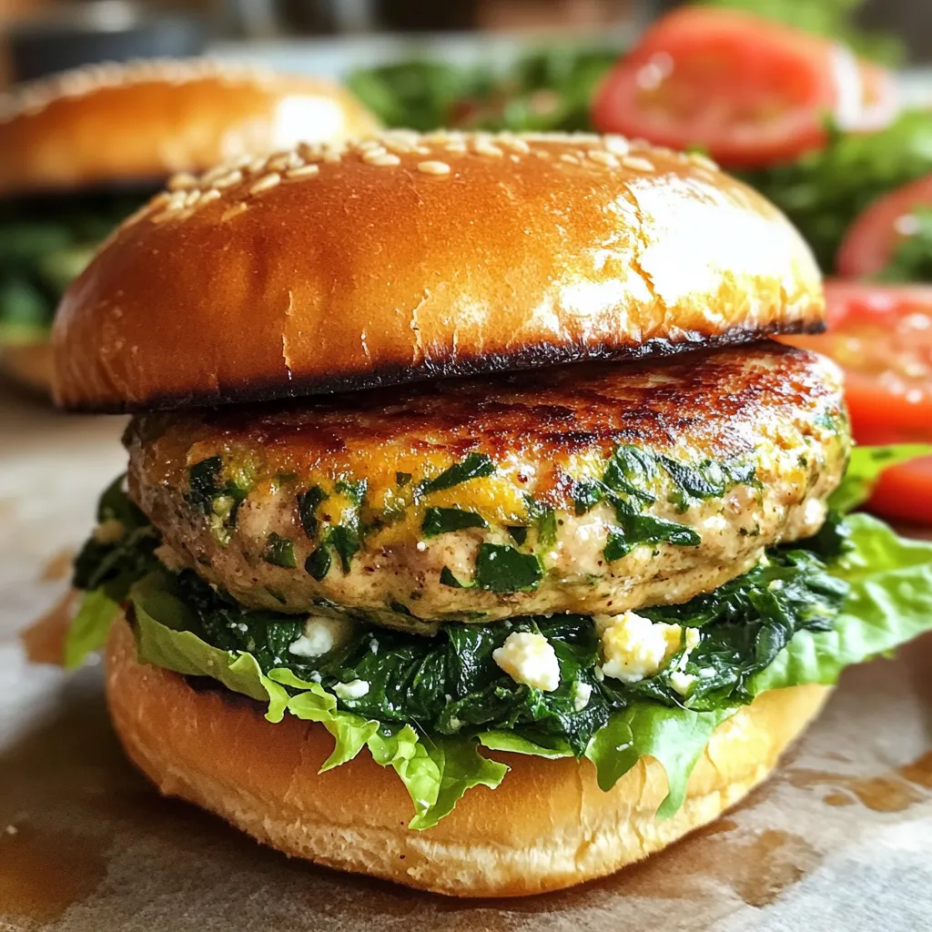 Spinach Feta Turkey Burgers Flavorful and Healthy Meal