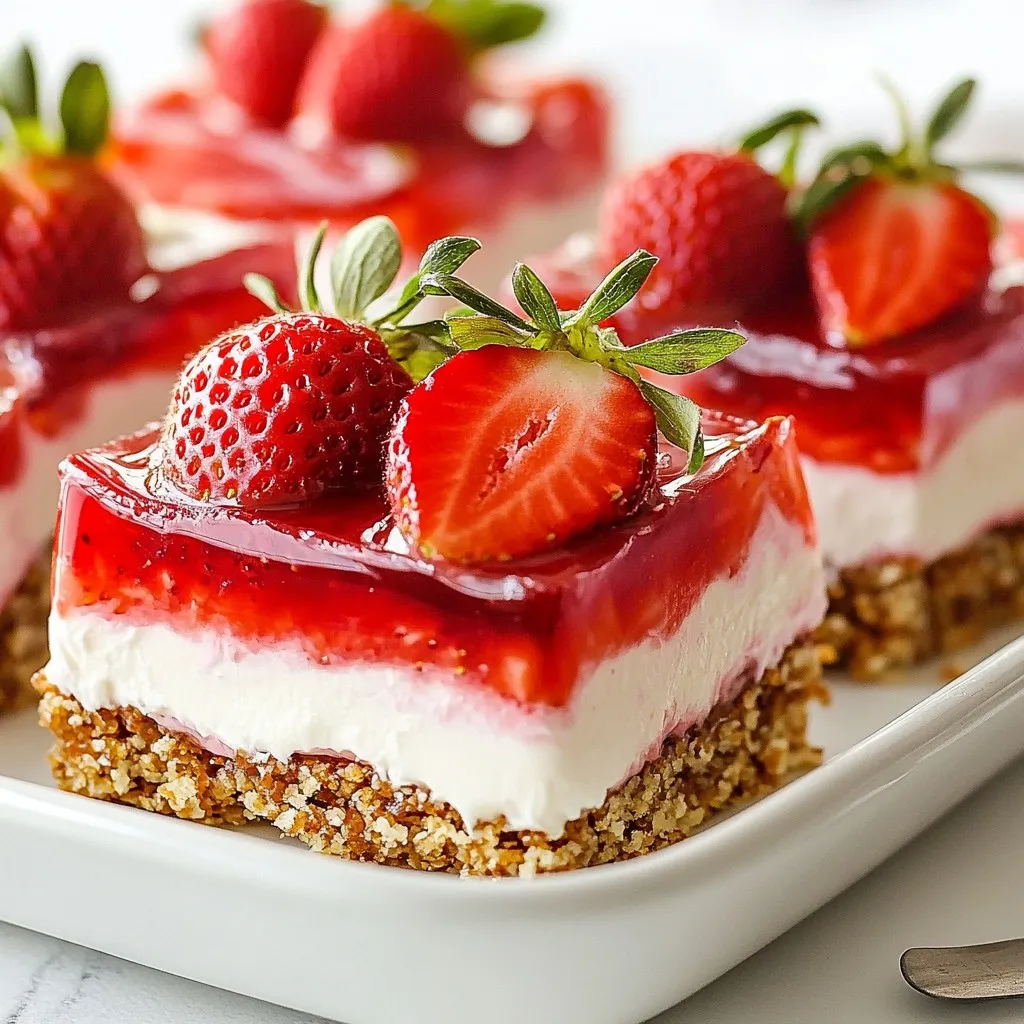 Strawberry Pretzel Dessert Bars Delightful Treat Recipe