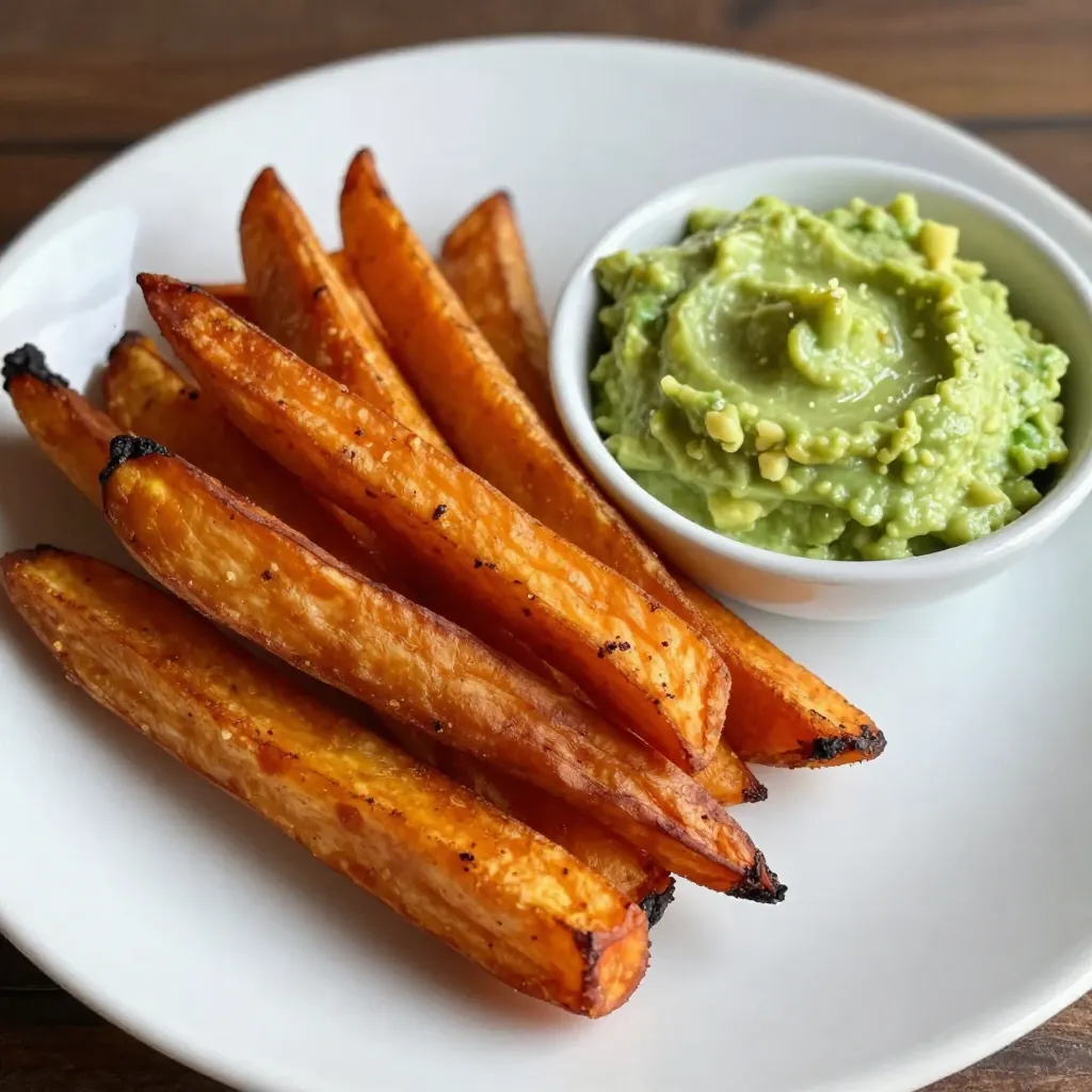 Sweet Potato Fries with Avocado Dip Delight