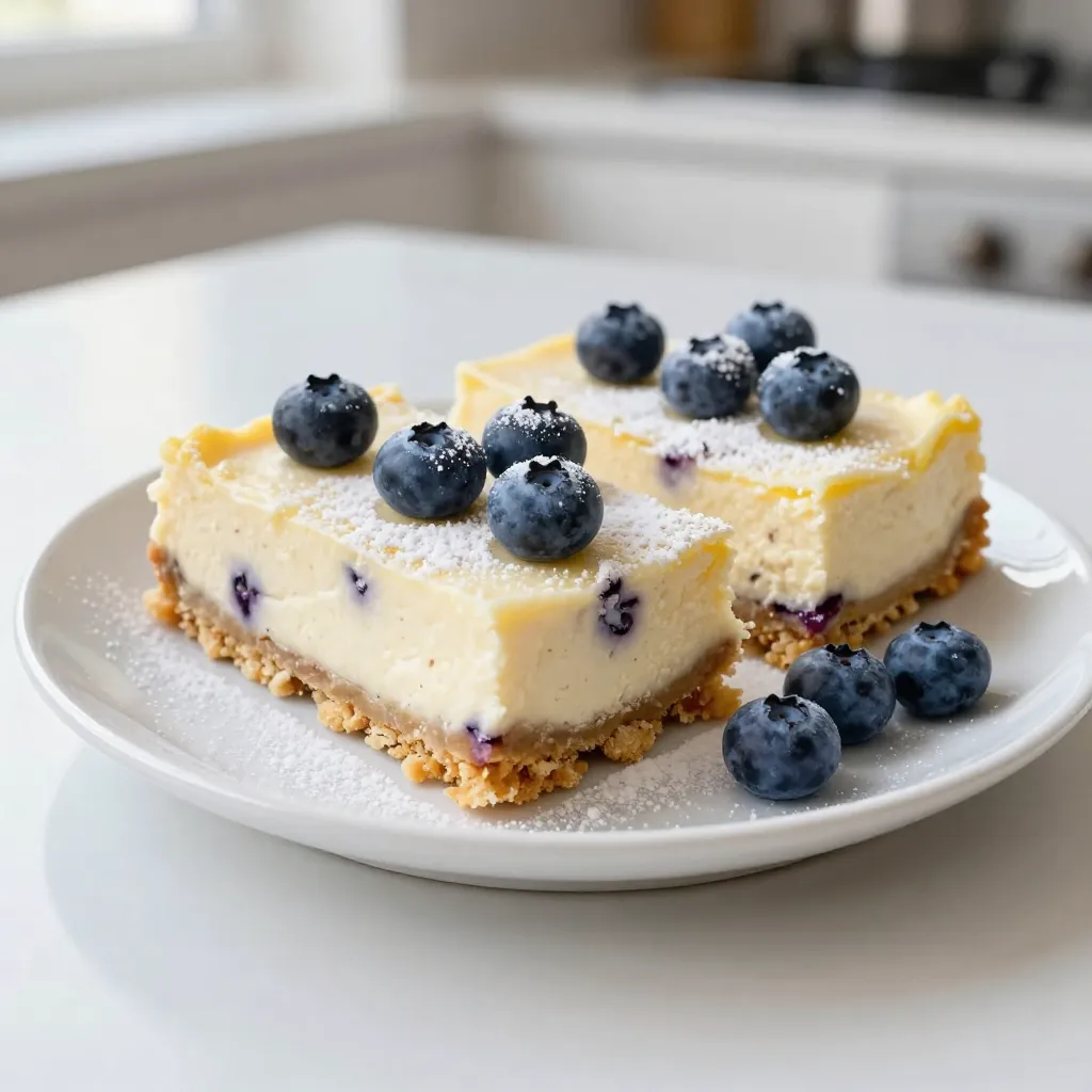 Lemon Blueberry Cheesecake Bars Tasty and Simple Treat
