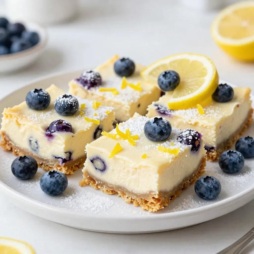 Lemon Blueberry Cheesecake Bars Easy and Delicious Treat