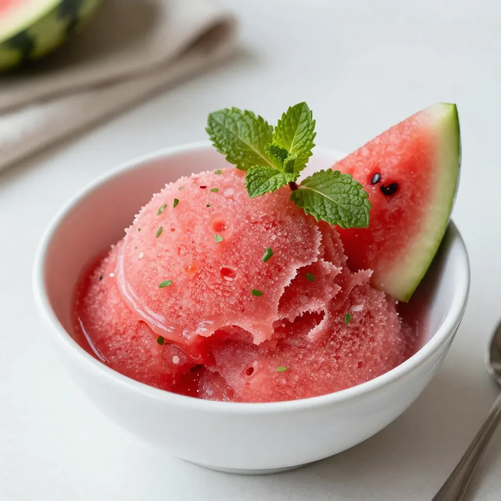 Watermelon Mint Sorbet Refreshing and Easy Dessert