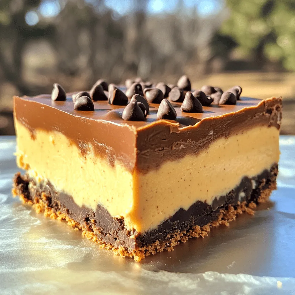 No-Bake Chocolate Peanut Butter Cheesecake Bars Delight