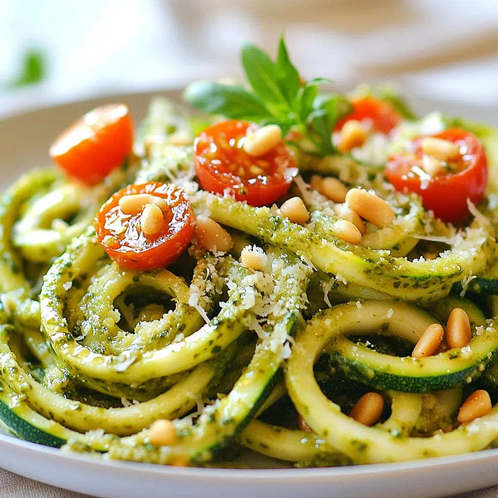 Pesto Parmesan Zucchini Noodles Quick and Tasty Meal