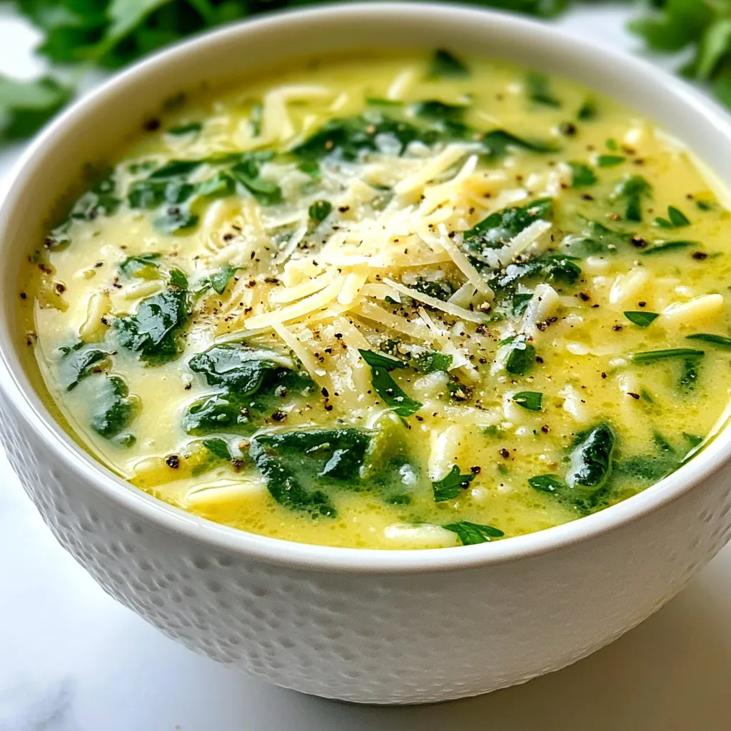 Creamy Spinach Orzo Soup Simple and Cozy Dish