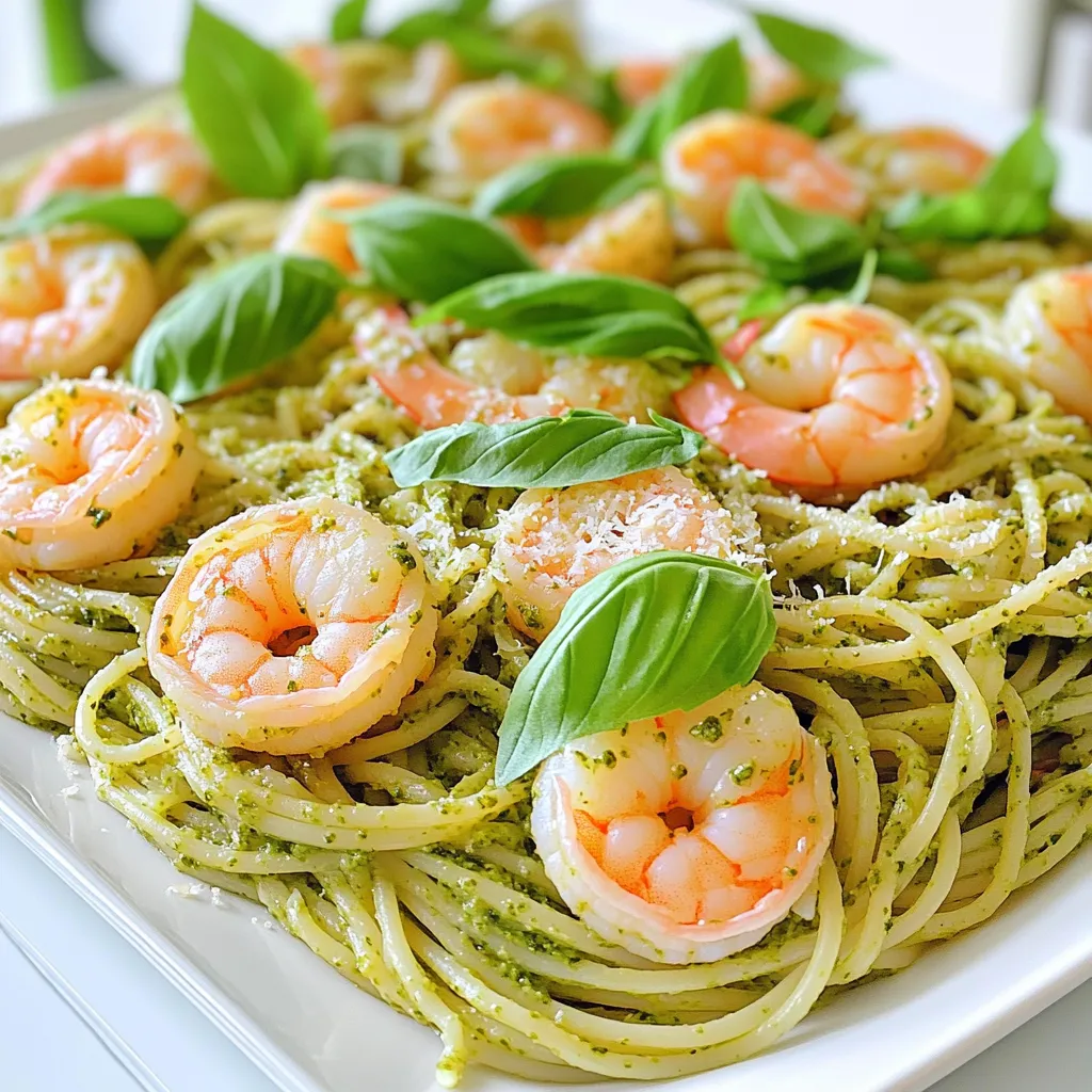 Minute Creamy Pesto Shrimp Pasta Quick and Easy Recipe