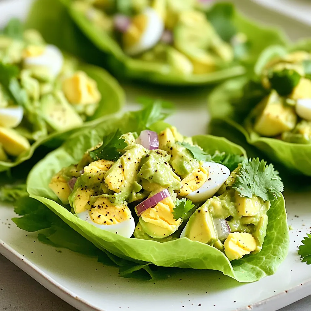 Avocado Egg Salad Lettuce Wraps Fresh and Healthy Meal
