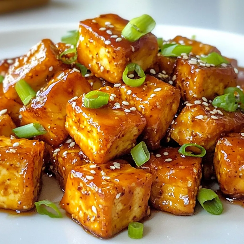 Air Fryer Honey Garlic Tofu Flavorful Vegan Dish