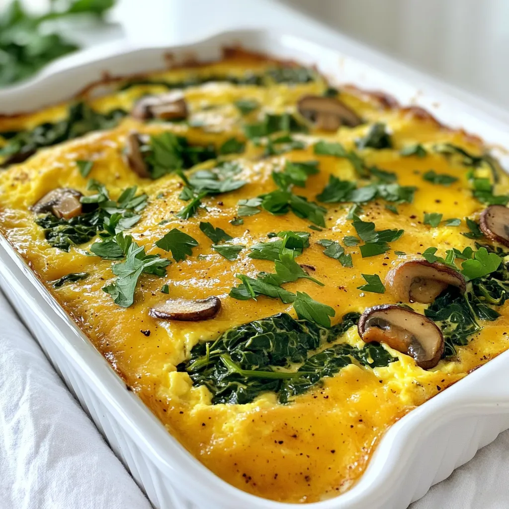 Savory Spinach Mushroom Egg Bake Simple and Tasty Dish