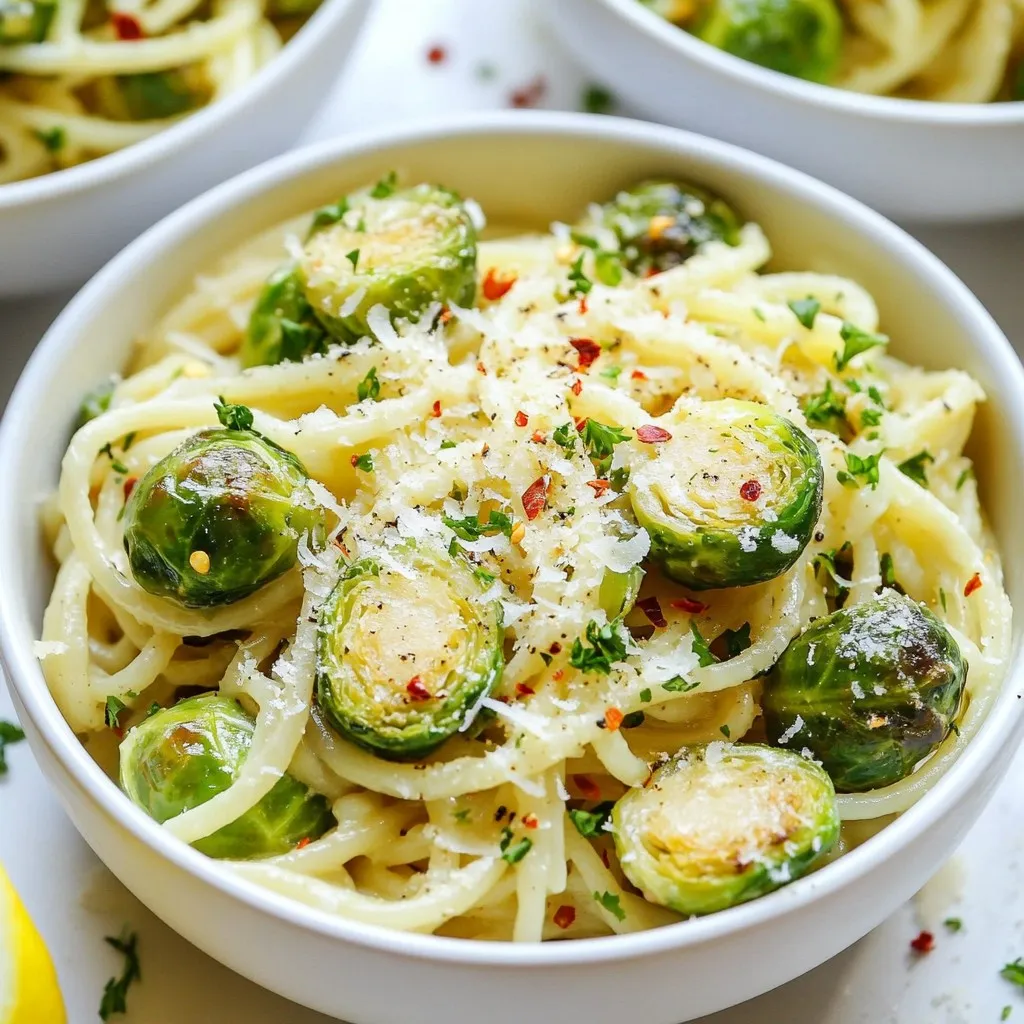 Lemon Parmesan Brussels Sprout Pasta Flavorful Delight