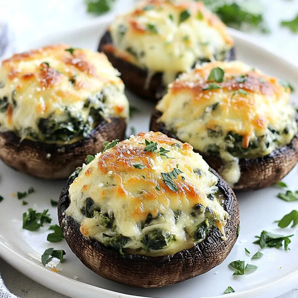 Cheesy Spinach Stuffed Mushrooms Flavorful Delight