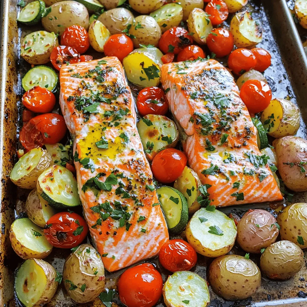 Sheet-Pan Mediterranean Salmon and Potatoes Delight