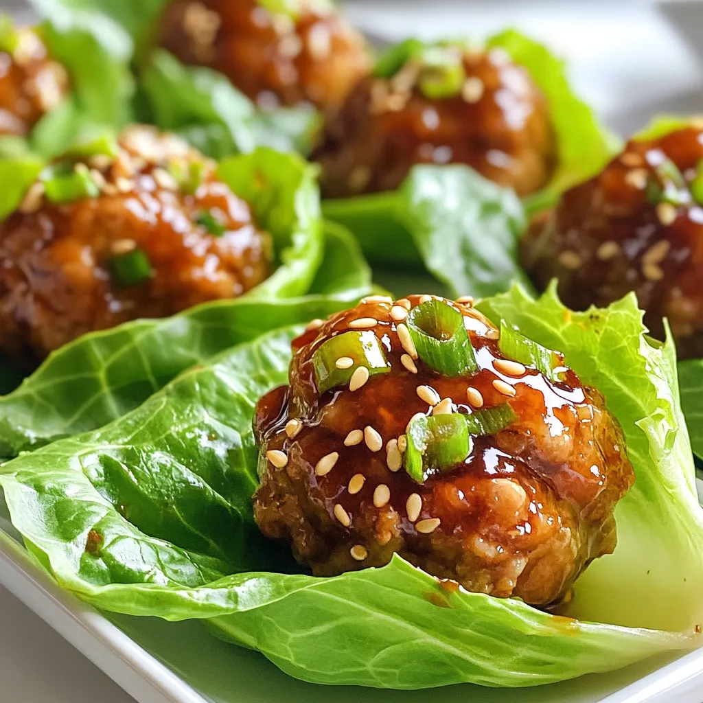 Teriyaki Meatball Lettuce Wraps Flavorful and Light Meal