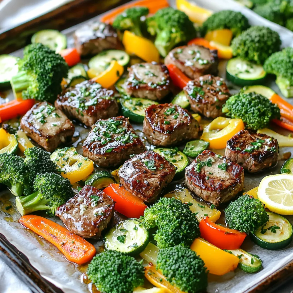 Sheet-Pan Garlic Butter Steak &#038; Veggies Savory Meal