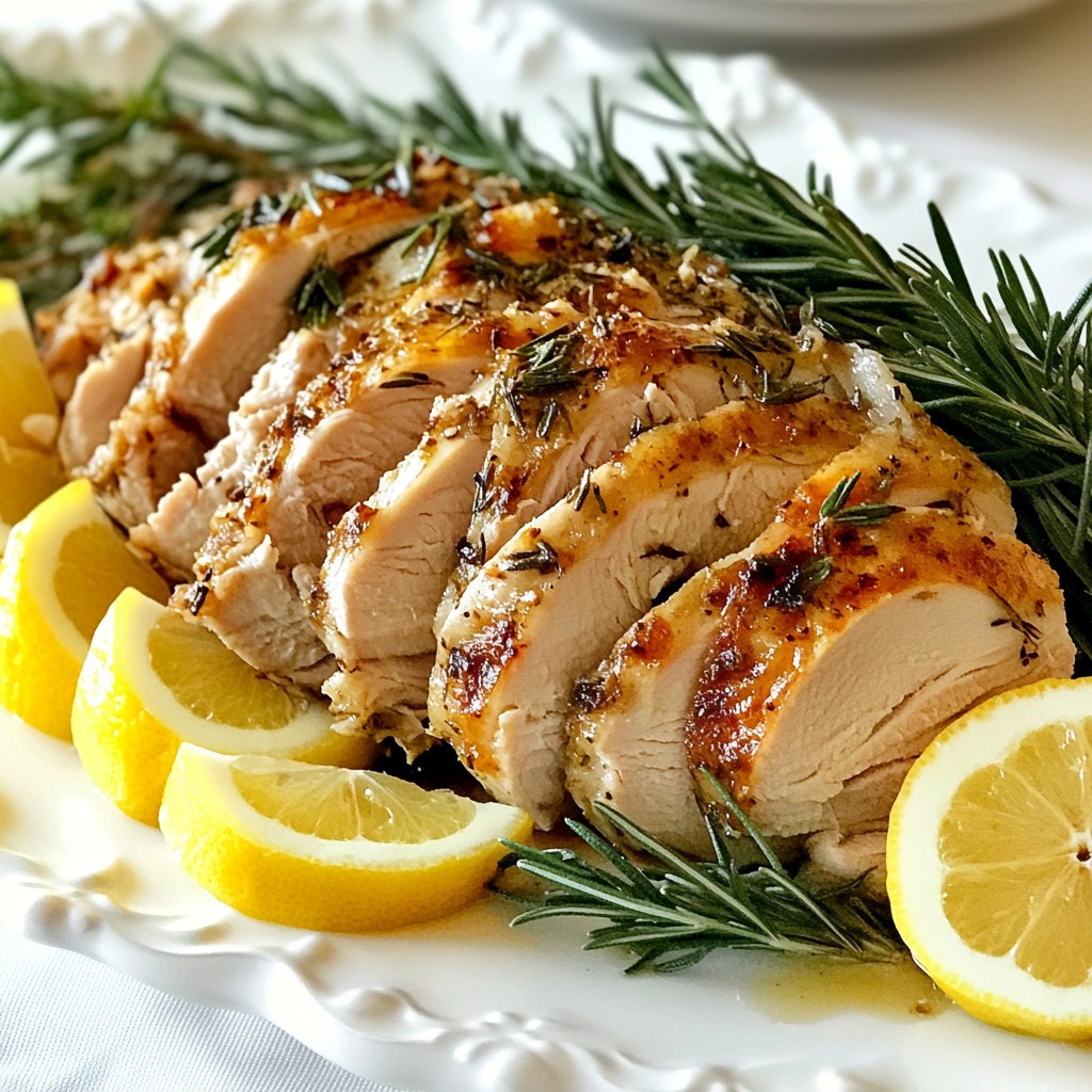 Herb & Garlic Roasted Turkey Breast Juicy and Flavorful