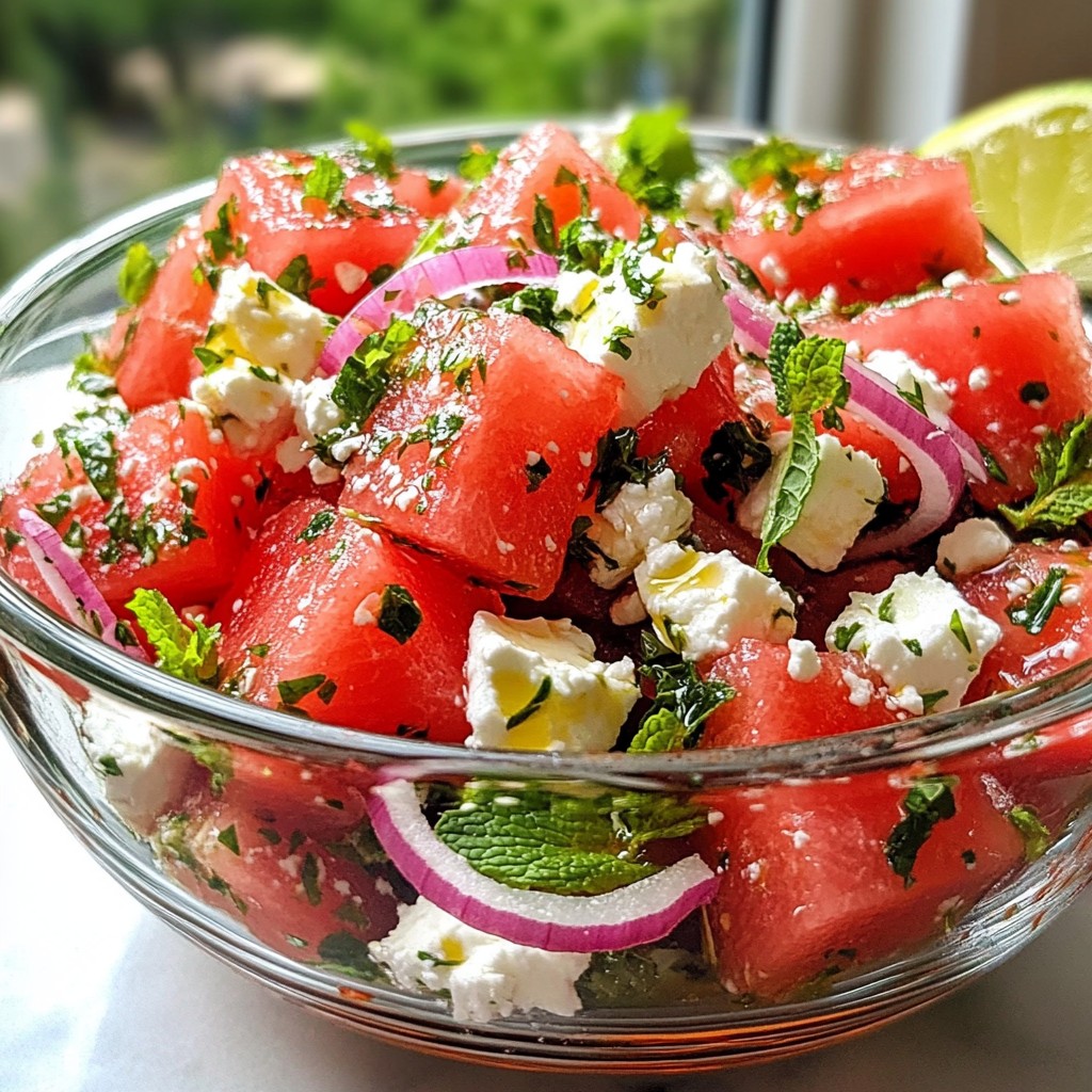 Watermelon Feta Mint Salad Refreshing Summer Dish