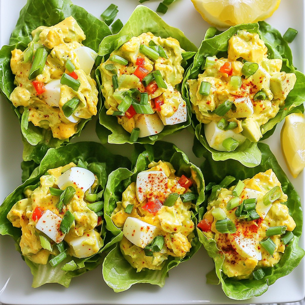 Avocado Egg Salad Lettuce Wraps Healthy Quick Meal