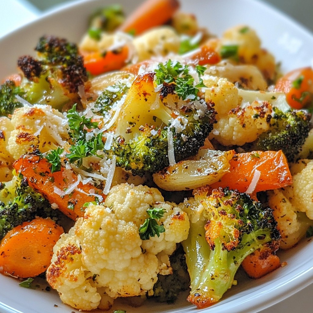 Cheap Garlic Parmesan Roasted Vegetables Simple Dish