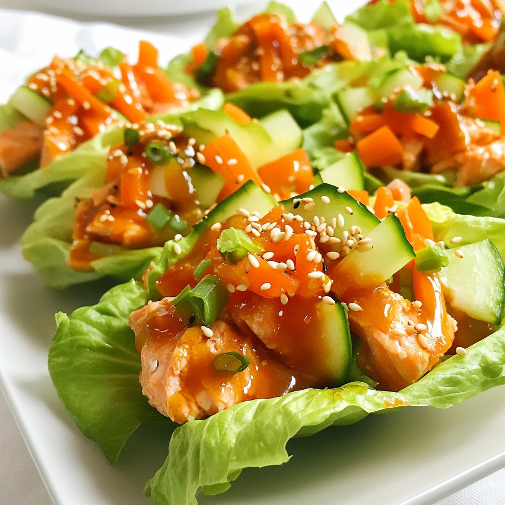 Teriyaki Salmon Lettuce Cups Fresh and Flavorful Treat