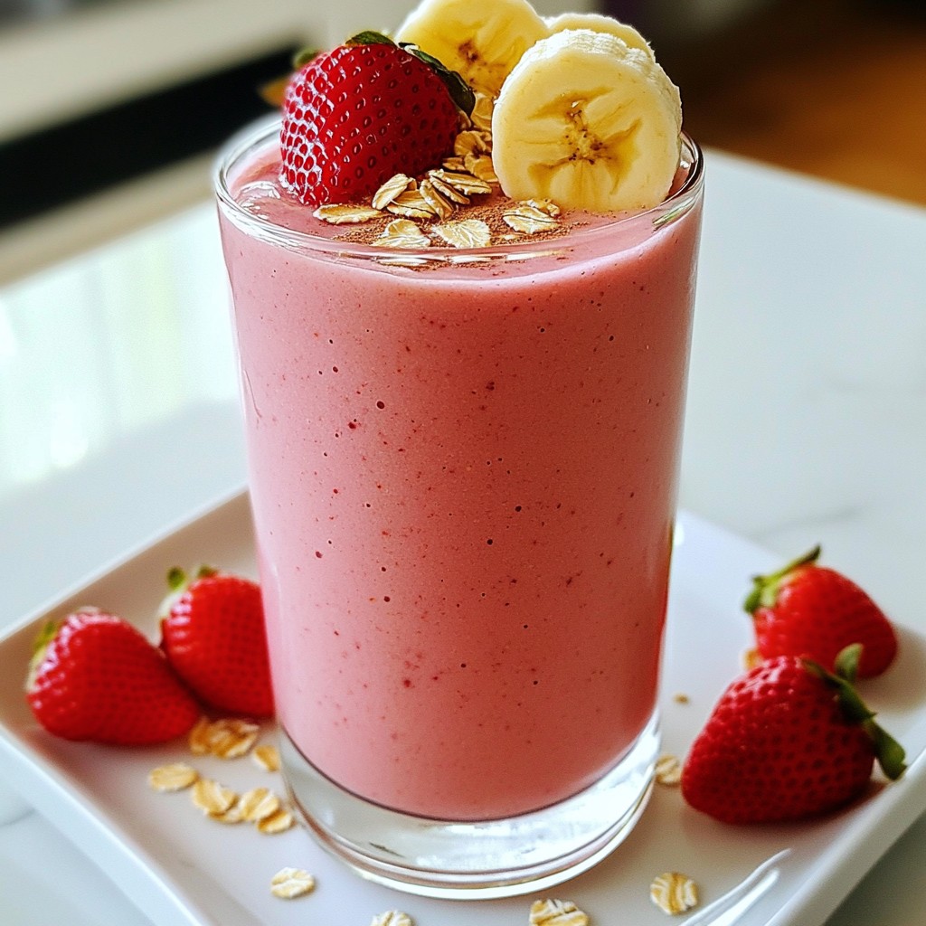Strawberry Banana Oat Smoothie Healthy and Delicious Mix