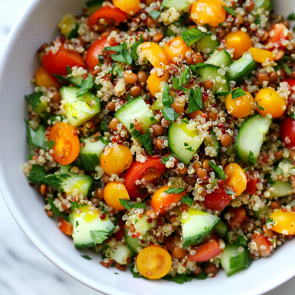 Spicy Budget Red Lentil and Quinoa Salad Delight