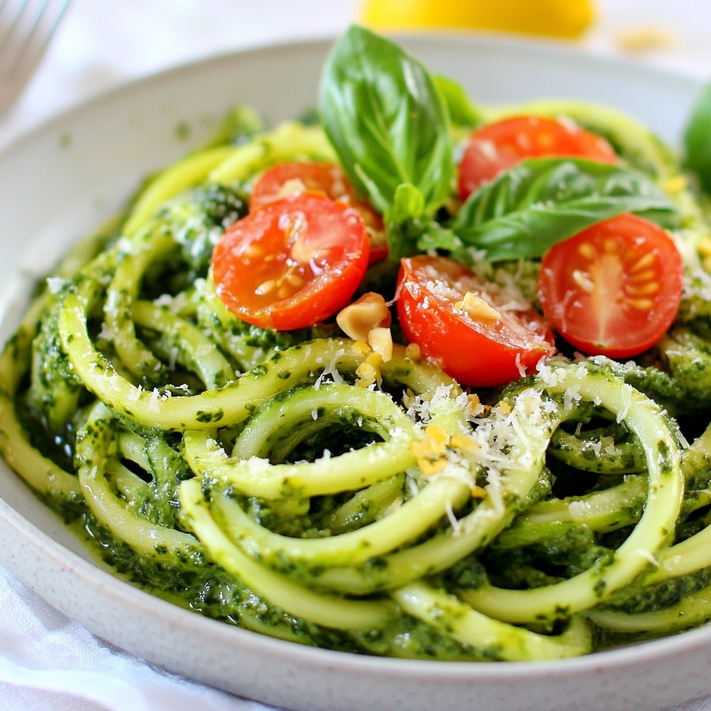 Low-Cost Zucchini Noodles with Pesto Tasty Meal