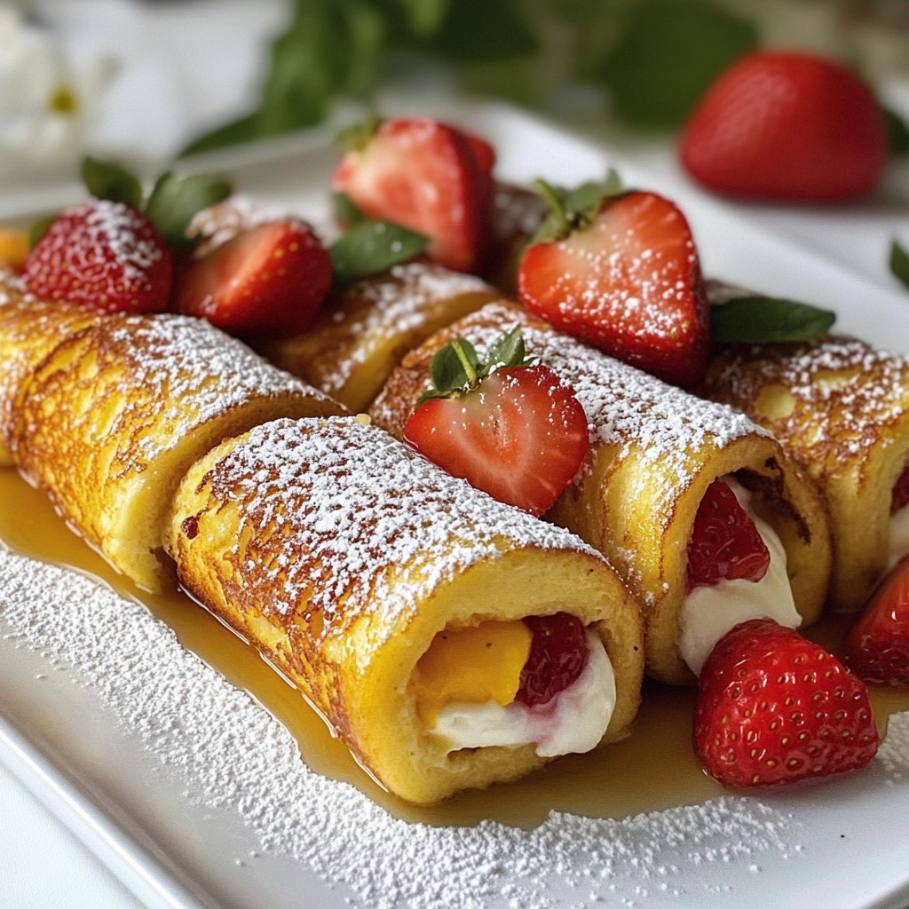 Strawberry Cheesecake French Toast Roll Ups Delight