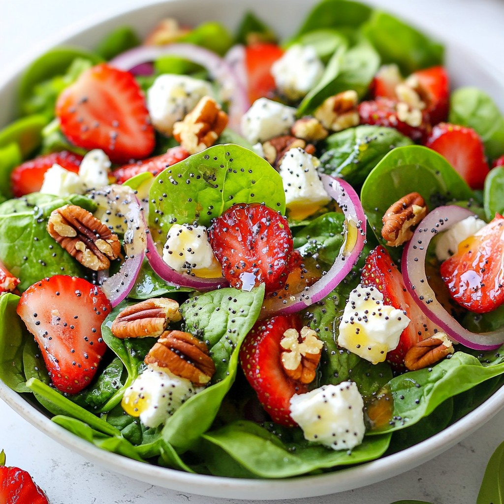 Spinach Strawberry Poppyseed Salad Fresh and Tasty