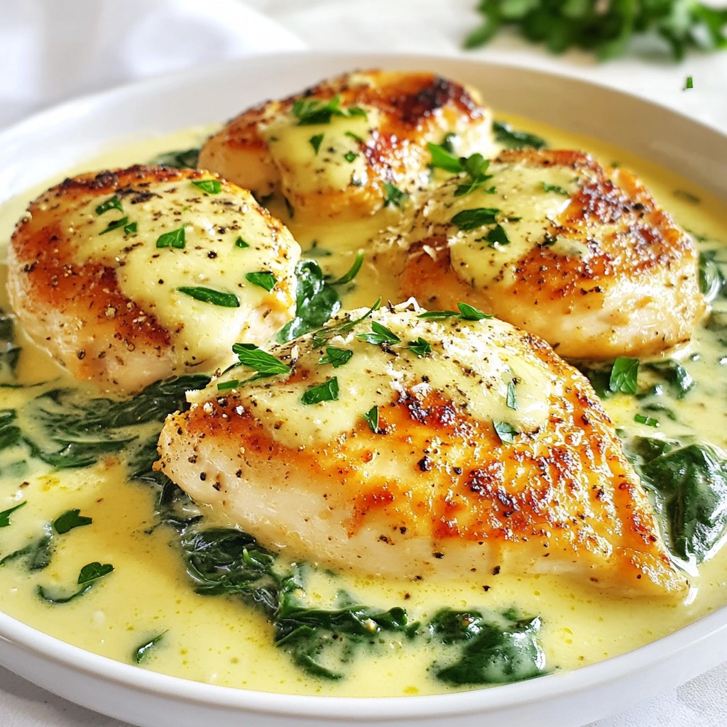 Creamy Spinach Parmesan Chicken Flavorful Dinner Recipe